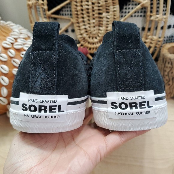 Sorel Sentry Distressed Leather Sneakers Colorblock Gray Black Men's 11.5 EUC - Picture 10 of 15